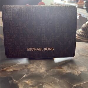 Michael Kors Monogram Black Card Holder bifold wallet
